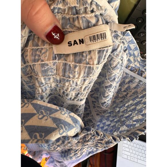 SANDRO Women's Tropea Multiprint Blue Maxi Sundress - Picture 5 of 5